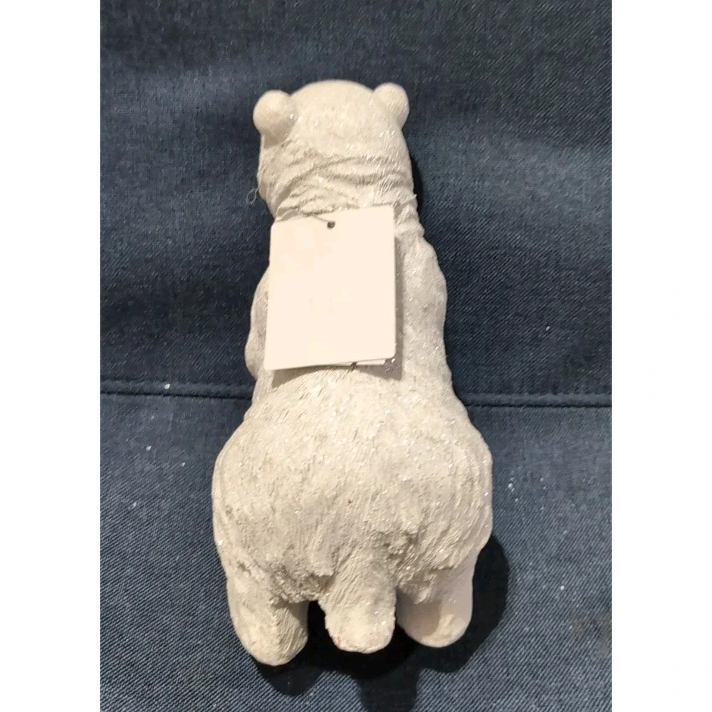 CVS White Polar Bear Glitter Christmas figurine NEW